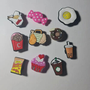 10 Food Shoe Charms Silicone Lot for Crocs